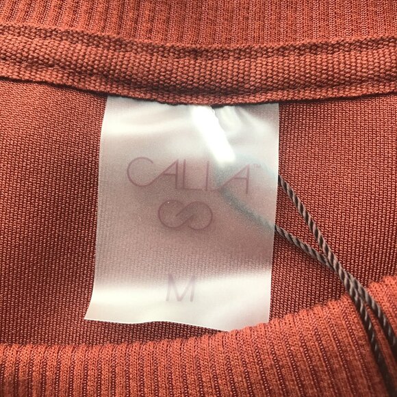 Calia Women's Soft Scuba Crew Sweatshirt in Red Brown NWT - Picture 9 of 16
